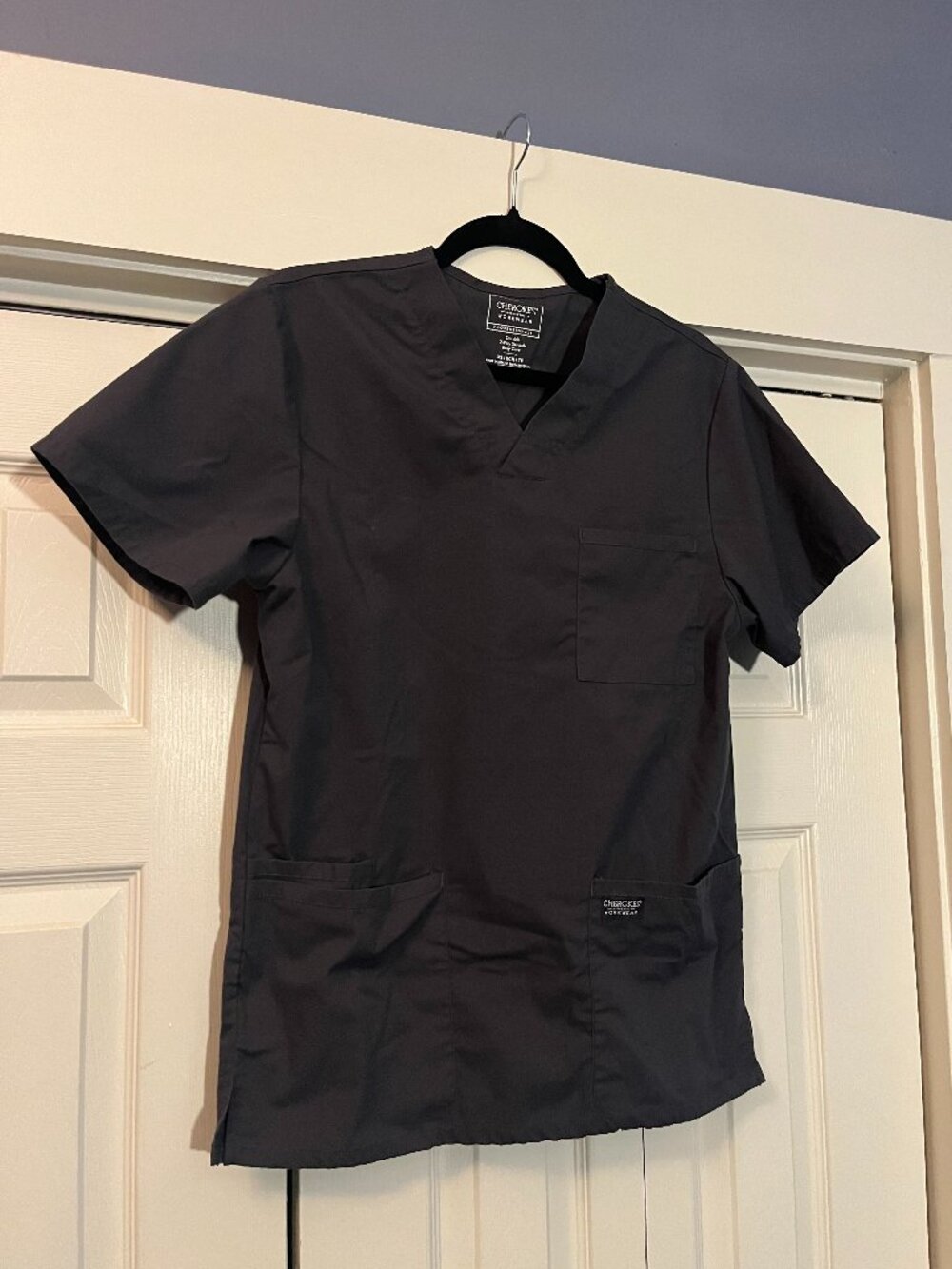 Cherokee Workwear Professional Men's V-Neck Top WW695 Extra Small Pewter Scrub